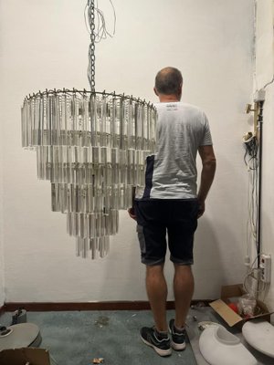 Lampadario Triplo Cromato Con LED E Sfera Trasparente - Gica - Foto 10