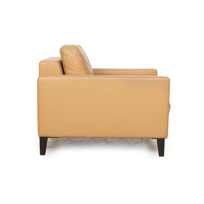 Set of Ego Leather Armchair and Stool in Cream from Rolf Benz for