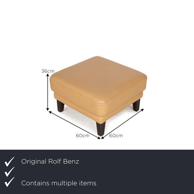 Set of Ego Leather Armchair and Stool in Cream from Rolf Benz for