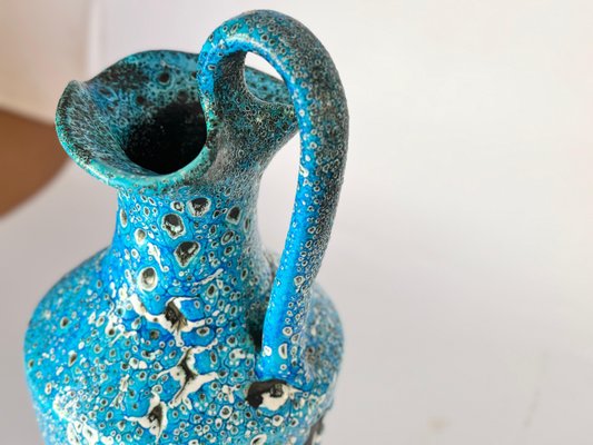 Vase aus blau emaillierter Keramik, Italien, 1970 bei Pamono kaufen