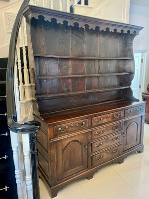 George III Oak Welsh Dresser and Original Plate Rack, 1750s for sale at Pamono George III Oak Welsh Dresser and Original Plate Rack, 1750s for sale at Pamono