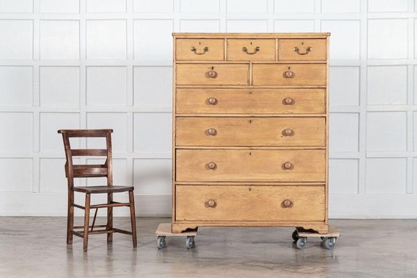 Large English Pine Chest of Drawers 1880