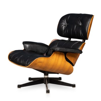 20th Century Black Eames Lounge Chair by Herman Miller USA 1980s