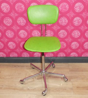 Vintage Swivel Chair in Chrome and Faux Leather, 1960s for Vintage Swivel Chair in Chrome and Faux Leather, 1960s for