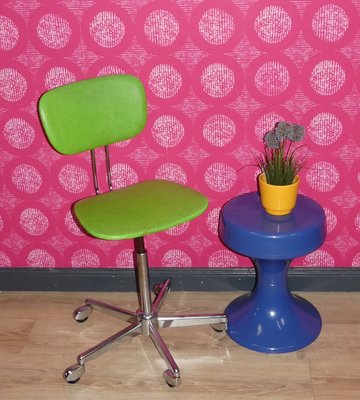 Vintage Swivel Chair in Chrome and Faux Leather, 1960s for Vintage Swivel Chair in Chrome and Faux Leather, 1960s for