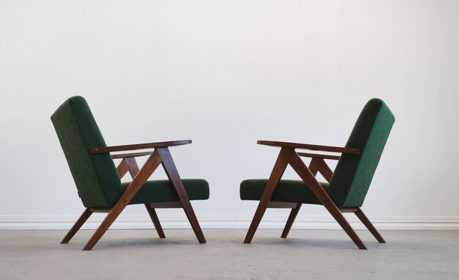 Mid Century Model B 310 Var Easy Chair in Green Boucle 1960s