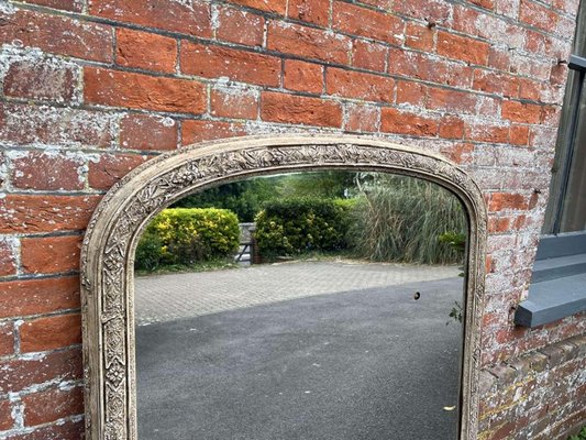 Painted Indian Triple Arch Window Mirror - 19thC Painted Indian Triple Arch Window Mirror - 19thC