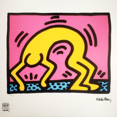 Keith Haring、No.90、希少画集画、新品額装付、状態良好 After Keith Haring, Composition, 1990s, Lithograph for sale at Pamono