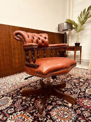 Vintage Chesterfield English Desk Chair for sale at Pamono