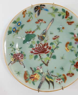 Two 19th Century Chinese Green Celadon Plates Two 19th Century Chinese Green Celadon Plates