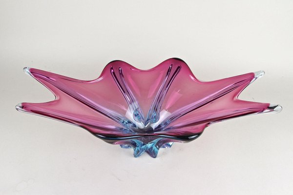 Mid-Century Murano Glass Bowl in Purple-Blue Tones, Italy