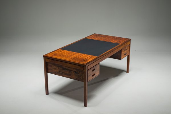Rosewood Desk with Leather Insert and Drawers from Søren Rosewood Desk with Leather Insert and Drawers from Søren