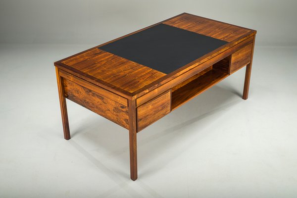 Rosewood Desk with Leather Insert and Drawers from Søren Rosewood Desk with Leather Insert and Drawers from Søren