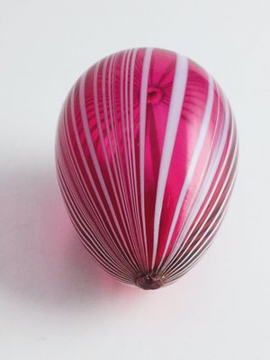 Murano Glass Egg Paperweight, 1980s attributed to Murano