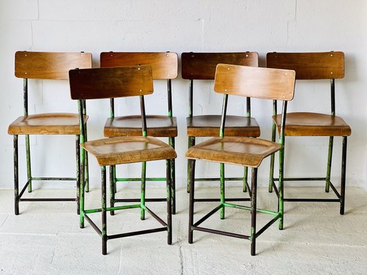 Industrial School Chairs, 1960s, Set of for sale at Pamono