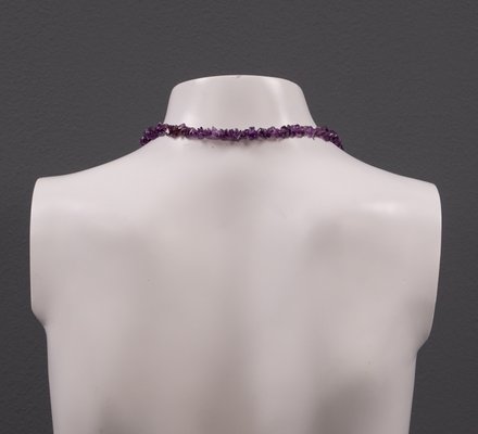 Collana di ametista viola, collana di quarzo cristallino