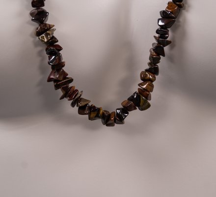 Vintage Gemstone Tiger Eye Necklace, 1960s for sale at Pamono