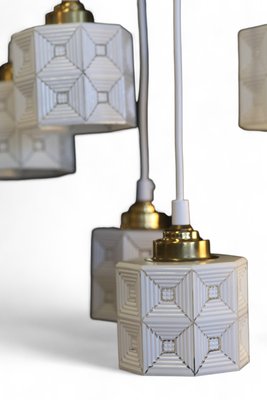 Hängende Fensterlampe aus Weißem & Klarglas, 1960er bei Pamono kaufen