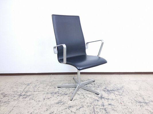 Oxford Chairs in Leather by Arne Jacobsen for Fritz Hansen, Set of 