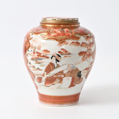 Meiji Period Japanese Kutani Ware Porcelain Ginger Jar, 1880s for