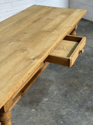 Bleached Farmhouse Console Table With Shelf - Ca 1920 Bleached Farmhouse Console Table With Shelf - Ca 1920