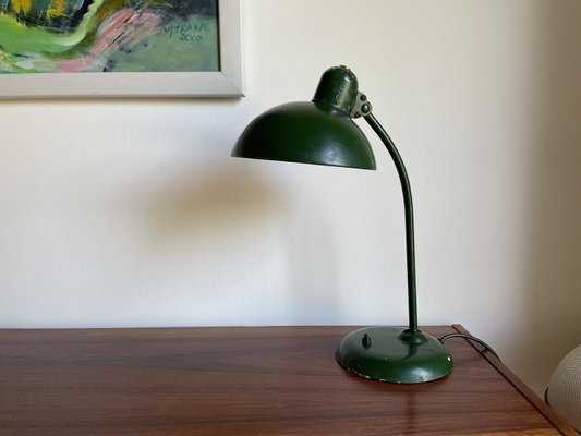 German Bauhaus 6556 Desk Lamp in Green from Kaiser, 1930s for sale