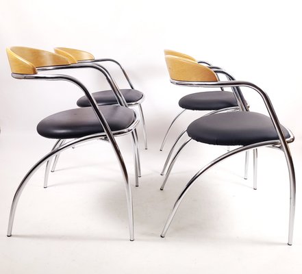 Vintage Italian Efezeta Chairs, 1980s, Set of 4 for sale at Pamono