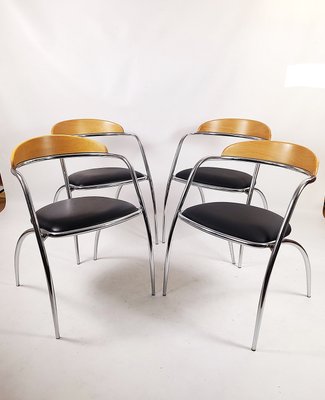 Vintage Italian Efezeta Chairs, 1980s, Set of 4 for sale at Pamono