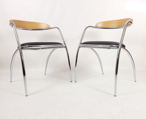 Vintage Italian Efezeta Chairs, 1980s, Set of 4 for sale at Pamono