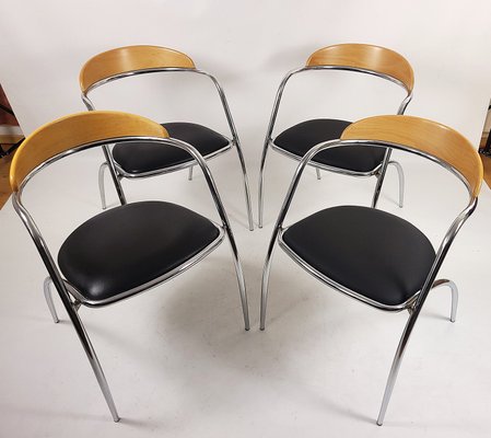 Vintage Italian Efezeta Chairs, 1980s, Set of 4 for sale at Pamono
