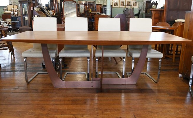Mid-Century Modern Italian Dining Table and Effezeta Chairs