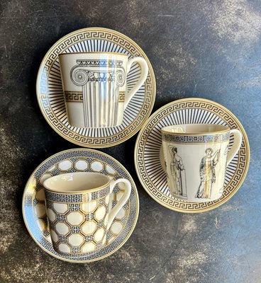 Palladium Coffee Cups with Gift Box by Pozzi Milano, Set of 6 for