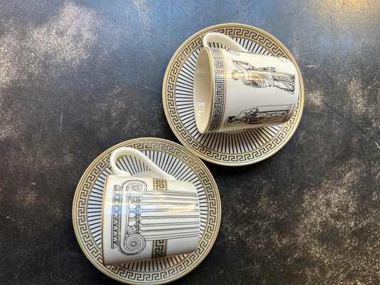 Palladium Coffee Cups with Gift Box by Pozzi Milano, Set of 6 for