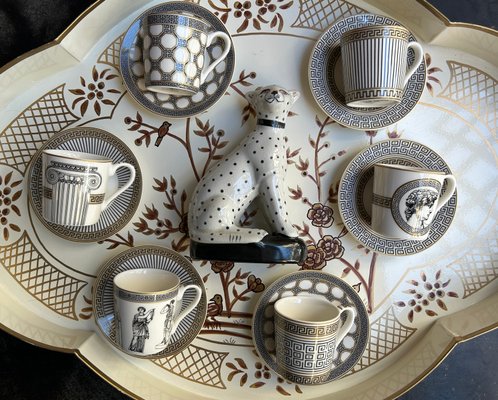 Palladium Coffee Cups with Gift Box by Pozzi Milano, Set of 6 for