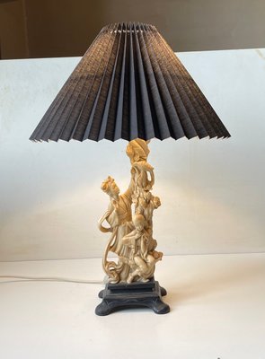 Italian Geisha Faux Ivory Table Lamp by Amilcare Santini, 1940s