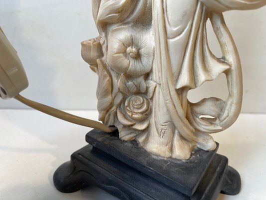 Italian Geisha Faux Ivory Table Lamp by Amilcare Santini