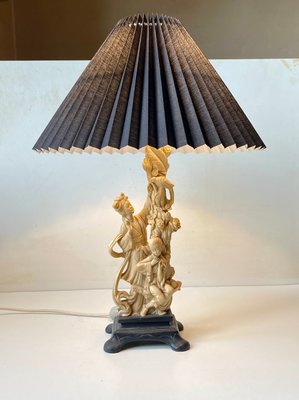 Italian Geisha Faux Ivory Table Lamp by Amilcare Santini