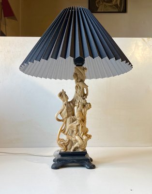 Italian Geisha Faux Ivory Table Lamp by Amilcare Santini