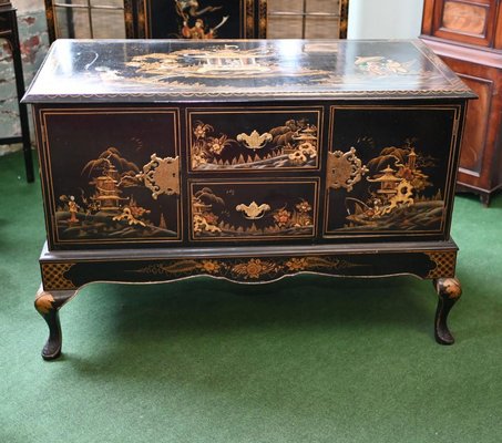 Chinese Lacquer Sideboard Chinoiserie Cabinet 1920s