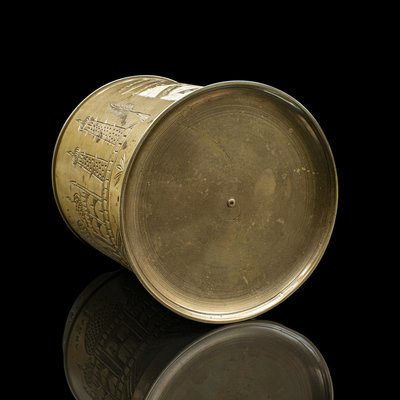 Antique Hand Decorated Cigarette Keeper in Brass, 1890s for sale at Pamono