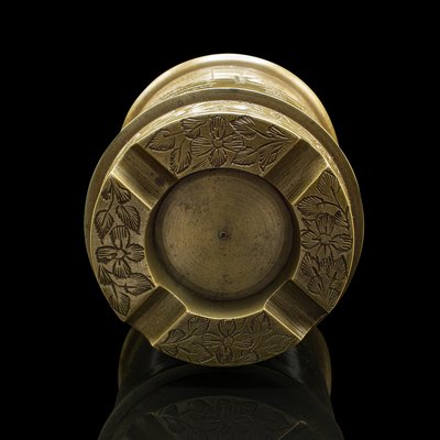 antique brass cigarette holder vintage mid century modern globe stand dispenser ashtray and slim design keeps your cigarettes safe in style Antique Hand Decorated Cigarette Keeper