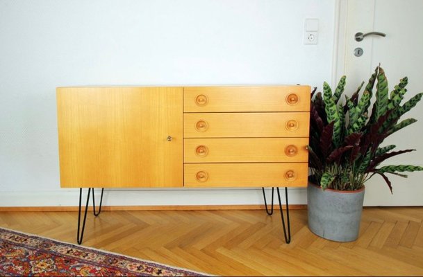 Mid-Century Beige Wooden Dresser