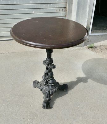 Cast Iron and Oak Pub Table, 1950s for sale at Pamono