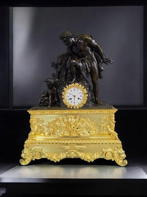 Large Model Empire Clock Depicting Faustulus Discovering Large Model Empire Clock Depicting Faustulus Discovering