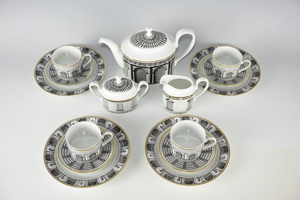 Palladiana Porcelain Coffee Service by Piero Fornasetti for