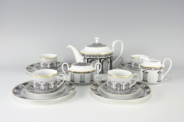 Palladiana Porcelain Coffee Service by Piero Fornasetti for