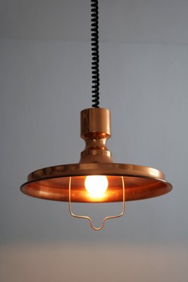 Large Danish Copper Ship Lamp Pendant Light by Vitrika, 1960s for