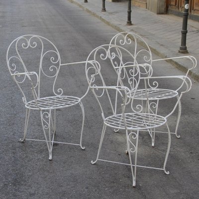 Vintage Spanish Garden Chairs Set Of 3, Metal Garden Chair Sets