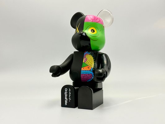 Kaws Black Dissected 400% Bearbrick Companion Figure for sale at