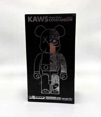 Kaws Black Dissected 400% Bearbrick Companion Figure for sale at